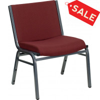 Flash Furniture Hercules Series 1000 lb. Capacity Big and Tall Extra Wide Burgundy Fabric Stack Chair XU-60555-BY-GG